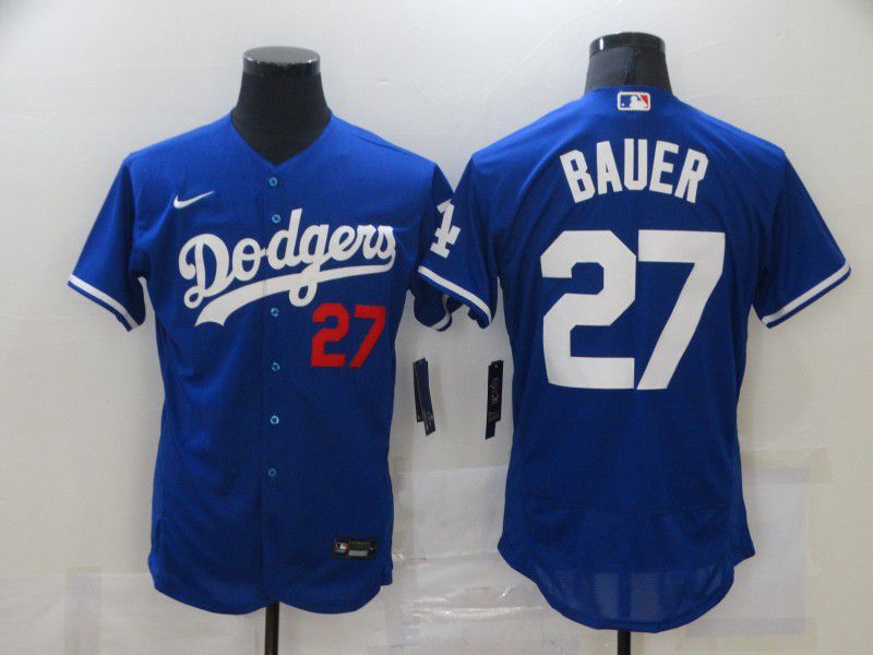Men Los Angeles Dodgers #27 Bauer Blue Elite Nike MLB Jerseys